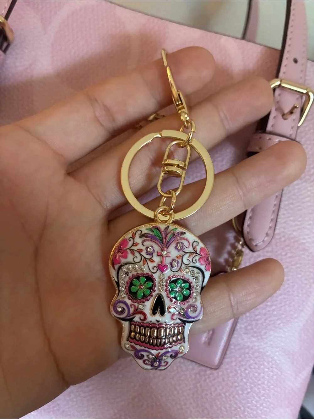 2/$20🎀 Pink Sugar Skull Keychain Bag Charm